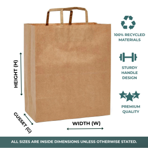 Kraft Flat Handle Grocery Bags